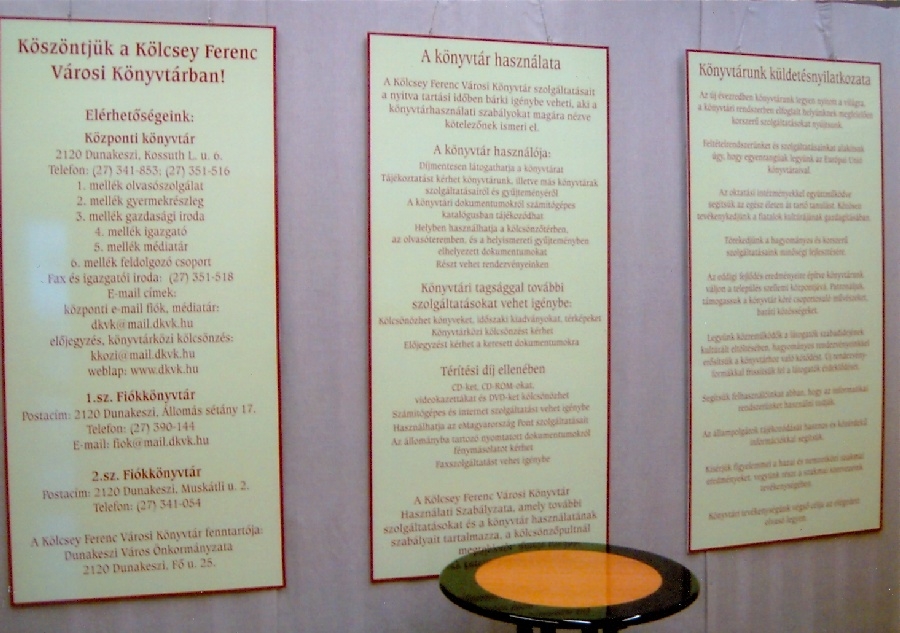 Könyvtári információs táblák II.
