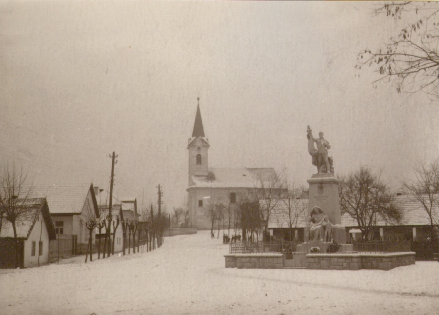 A község központja télen