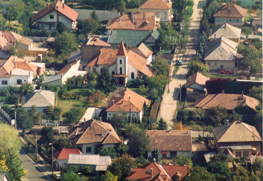 Dunakeszi látkép, légi felvétel