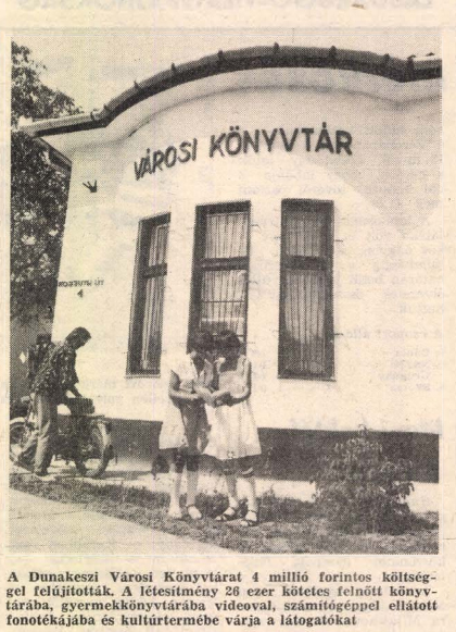 [A Dunakeszi Városi Könyvtárat…]