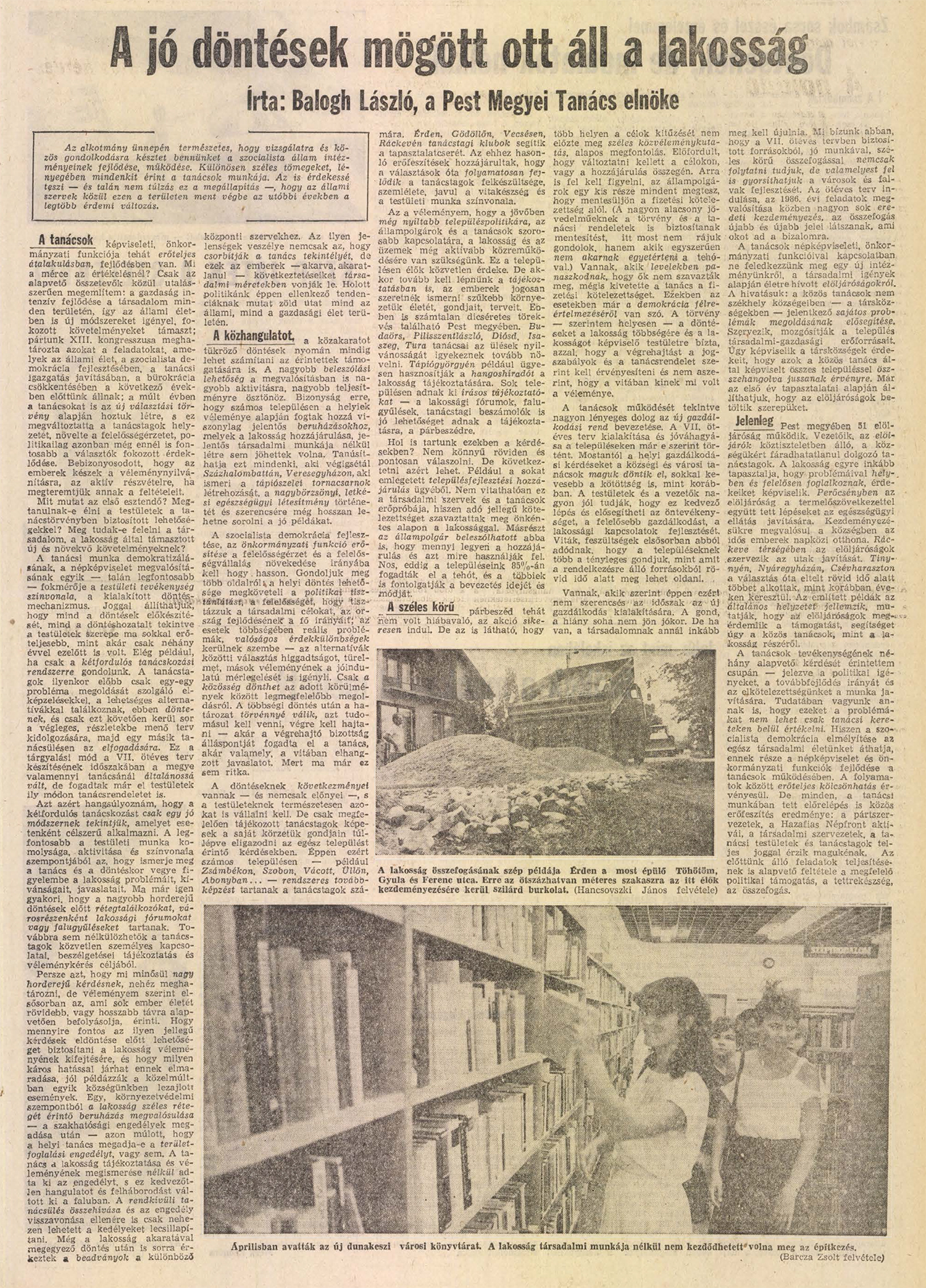 A jó döntések mögött ott áll a lakosság