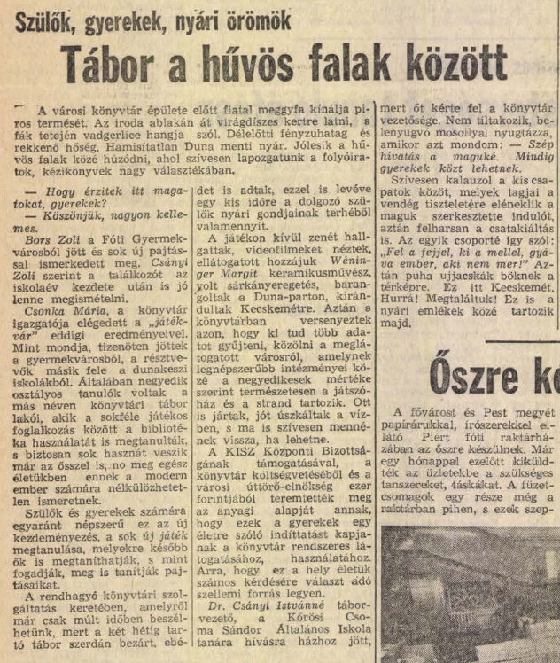 Tábor a hűvös falak között