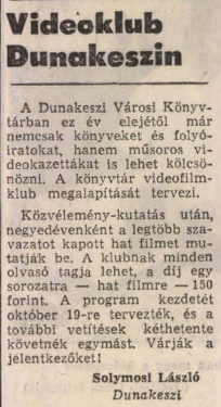 Videoklub Dunakeszin