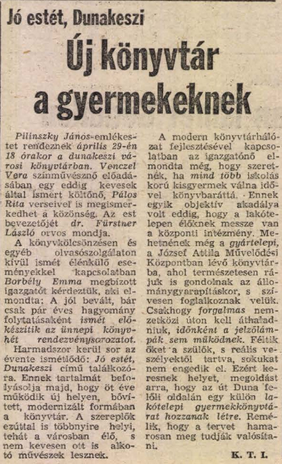 Új könyvtár a gyermekeknek