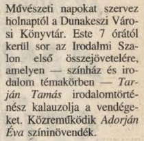 [Művészeti napokat…]