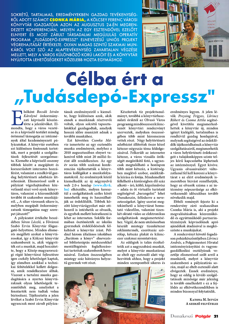 Célba ért a „Tudásdepó-Expressz”