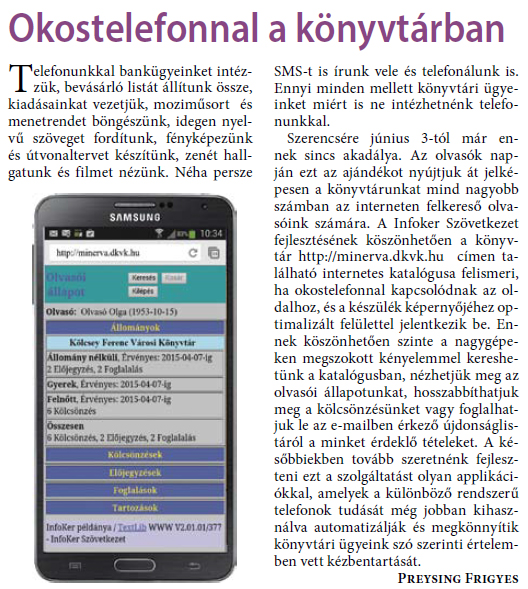 Okostelefonnal a könyvtárban