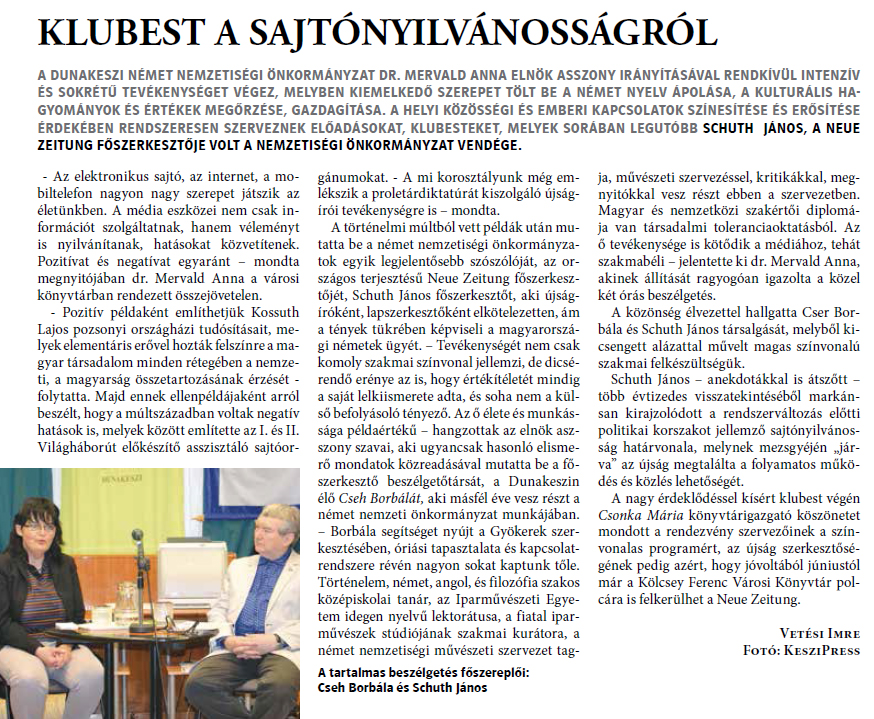 Klubest a sajtónyilvánosságról