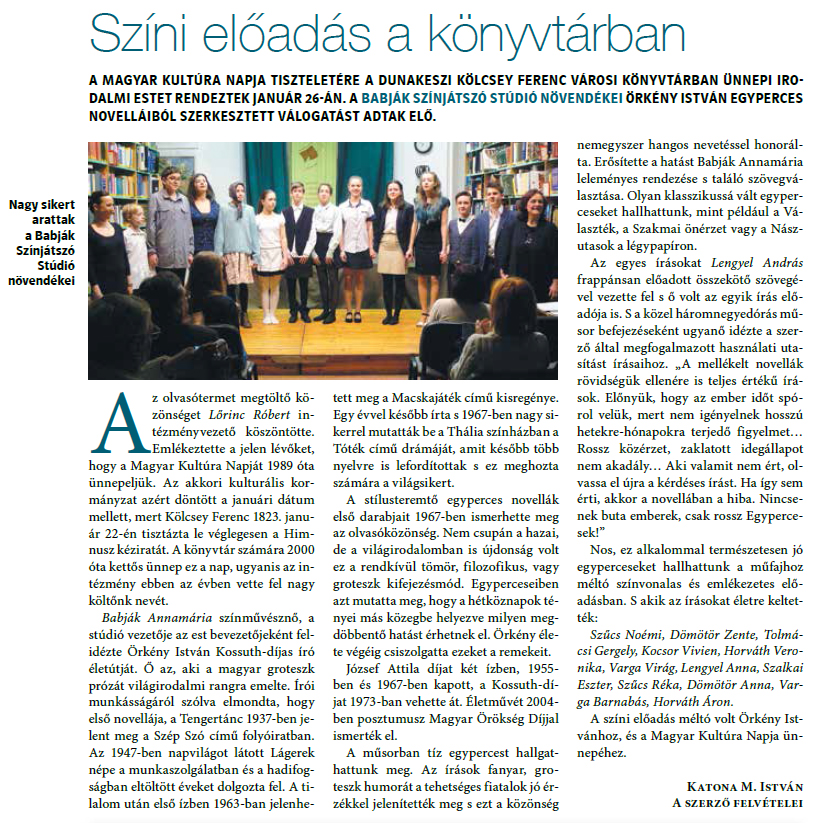 Színi előadás a könyvtárban