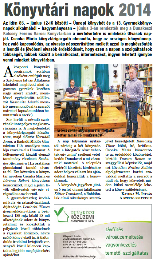 Könyvtári napok 2014