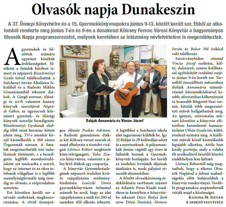 Olvasók napja Dunakeszin