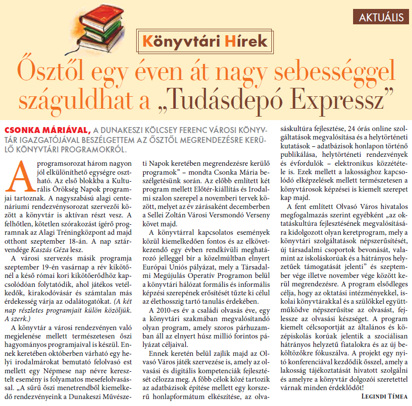 Ősztől egy éven át nagy sebességgel száguldhat a „Tudásdepó Expressz”