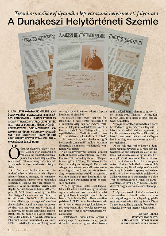 A Dunakeszi Helytörténeti Szemle